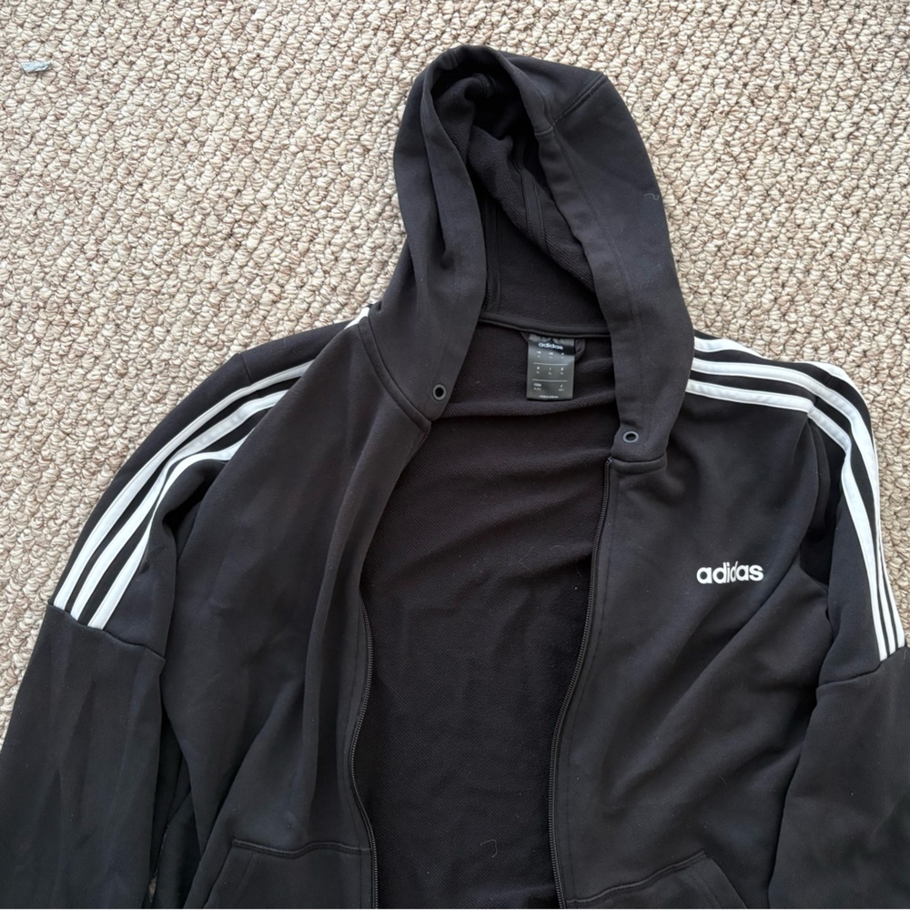 Adidas Charcoal Hoodie with Subtle Branding